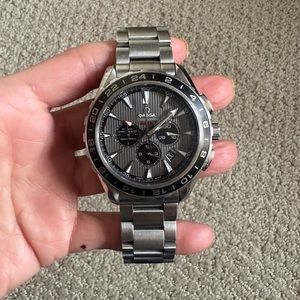 OMEGA SEAMASTER AQUA TERRA GMT CHRONOGRAPH STAINLESS STEEL AUTOMATIC MEN’S WATCH